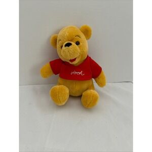Vintage Winnie the‎ Pooh Plush Doll Yellow Red Shirt vooch Embroidered Kids Toy